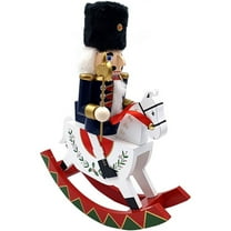 Nutcrackers Christmas Decoration Indoor Christmas Decor Wooden Nutcrackers Rocking Horse Soldier Nutcrackers Figures Table Top Christmas Decorations for Living Room