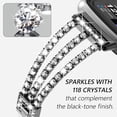 thumbnail image 3 of REQO Compatible with Fitbit Versa 3/Fitbit Versa 4 Chain with Crystal Diamond Bling Metal Link Bracelet Strap Steel Fitbit Sense/Fitbit Sense 2 Band for Women, 3 of 9