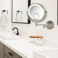 thumbnail image 4 of Jerdon 8.5 inch Round Wall Mount Lighted Mirror, 7X-1X Magnification w/15X Spot, Nickel Finish-Model HL8515N, 4 of 9