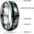 thumbnail image 4 of Men /Women 8mm Tungsten Rings Artificial Stone Inlay Wedding Bands Eternity Engagement Ring Beveled Edges Comfort Perfect Gift Fit Size 7-12, 4 of 5