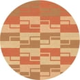 thumbnail image 1 of Ahgly Company Indoor Round Patterned Yellow Orange Area Rugs, 7' Round, 1 of 6
