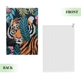 thumbnail image 2 of Werpe Tiger Jungle Leaves and Flowers Golf Towel for Men Golf Accessories and Gifts Funny Golf Towel 2PC, 2 of 7
