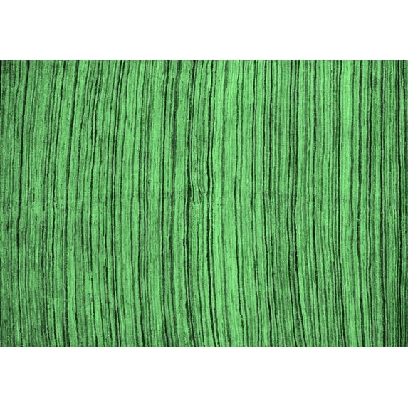 Ahgly Company Indoor Rectangle Abstract Emerald Green Modern Area Rugs, 7' x 9'