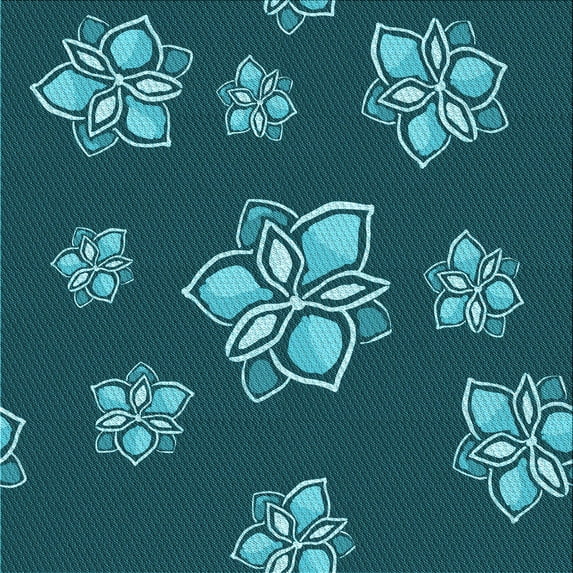 Ahgly Company Machine Washable Indoor Square Transitional Medium Teal Green Area Rugs, 5' Square
