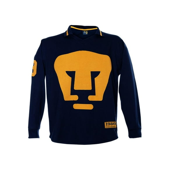 Jersey Pumas Retro 1980 Old School Sports Para Hombre Talla M Azul marino/dorado