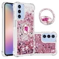 thumbnail image 1 of Funda para Samsung Galaxy A16 5G con Brillo Líquido Flotante, Purpurina, Parachoques y Anillo Giratorio Soporte, 1 of 5