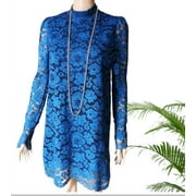 ZARA Navy blue long sleeves lace Dress (M)