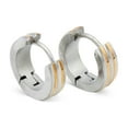 thumbnail image 6 of BEBERLINI Women Huggie Hoop Earrings Stainless Steel Silver Jewelry Gift Gold Stripes, 6 of 6