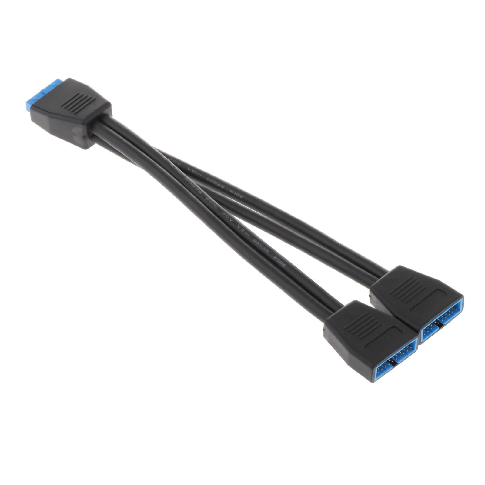 værtinde metal Rafflesia Arnoldi Motherboard USB3.0 Header Fan Splitter Cable Male 1 to 2 Female USB Cable  for Motherboard A 200mm - Walmart.com