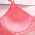 thumbnail image 5 of GPOECD Bras for Women Front Side Buckle Lace Edge Without Steel Ring Seamless Gathering Adjustment Bra Bras for Women Underwire,Watermelon Red,42, 5 of 7