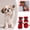 🔥 Red, variant on Viflosae Shoe Dog Dog Shoes Winter Dog Shoes Fleece Warm Dog Boots with Reflective Tape 1 Claw Cover Pet Shoes with Drawstring