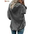 thumbnail image 5 of Spencer Women's Warm Fuzzy Fleece Sweatshirt Casual Loose Sherpa Pullover Hoodies with Pockets Oversized Outwear (XL, Black), 5 of 6