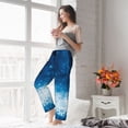 thumbnail image 4 of Uemuo Blue Glitter Sparkles Pattern Women's Wide Leg Palazzo Lounge Pants with Pockets Light Weight Loose Comfy Casual Pajama Pants-Small, 4 of 9