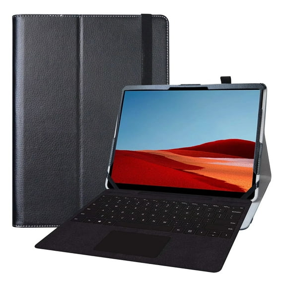 Labanema 13" NEW Microsoft Surface Pro X Case, PU Leather Folio Stand Protective Case, Cover for 13" NEW Microsoft Surface Pro X (Black)