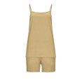 thumbnail image 6 of Fewfanhot Sets for Women Cotton-Linen Camisole Set, Adjustable Strap Tank Top & Loose Shorts, Soft Casual Lounge Wear, 6 of 7
