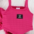 thumbnail image 4 of XXWXYD Clothing Set for Girls Girls Leaky Navel High Waisted Sweater Vest Trousers 3 Piece Set for Classic Fashion Breathable(9-12 Months,Hot Pink), 4 of 9