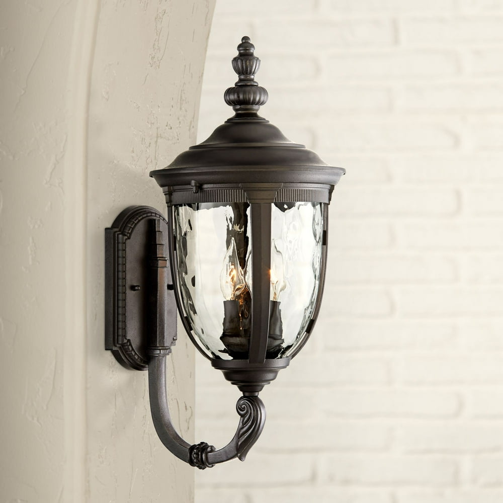 John Timberland European Outdoor Wall Light Fixture Textured Black