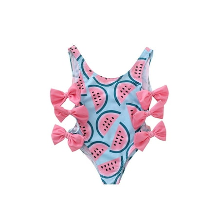 

Livingsenburg Infant Kids Girls One Piece Bikini Sleeveless Bowknot Swimwear