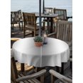 thumbnail image 6 of Outdoor Tablecloth with Umbrella Hole, Grey White Spillproof Waterproof Outdoor Table Cover, Gray Farmhouse Modern Rustic Patio Tablecloths for Party/Garden/Picnic, Round 60 inch, 6 of 9