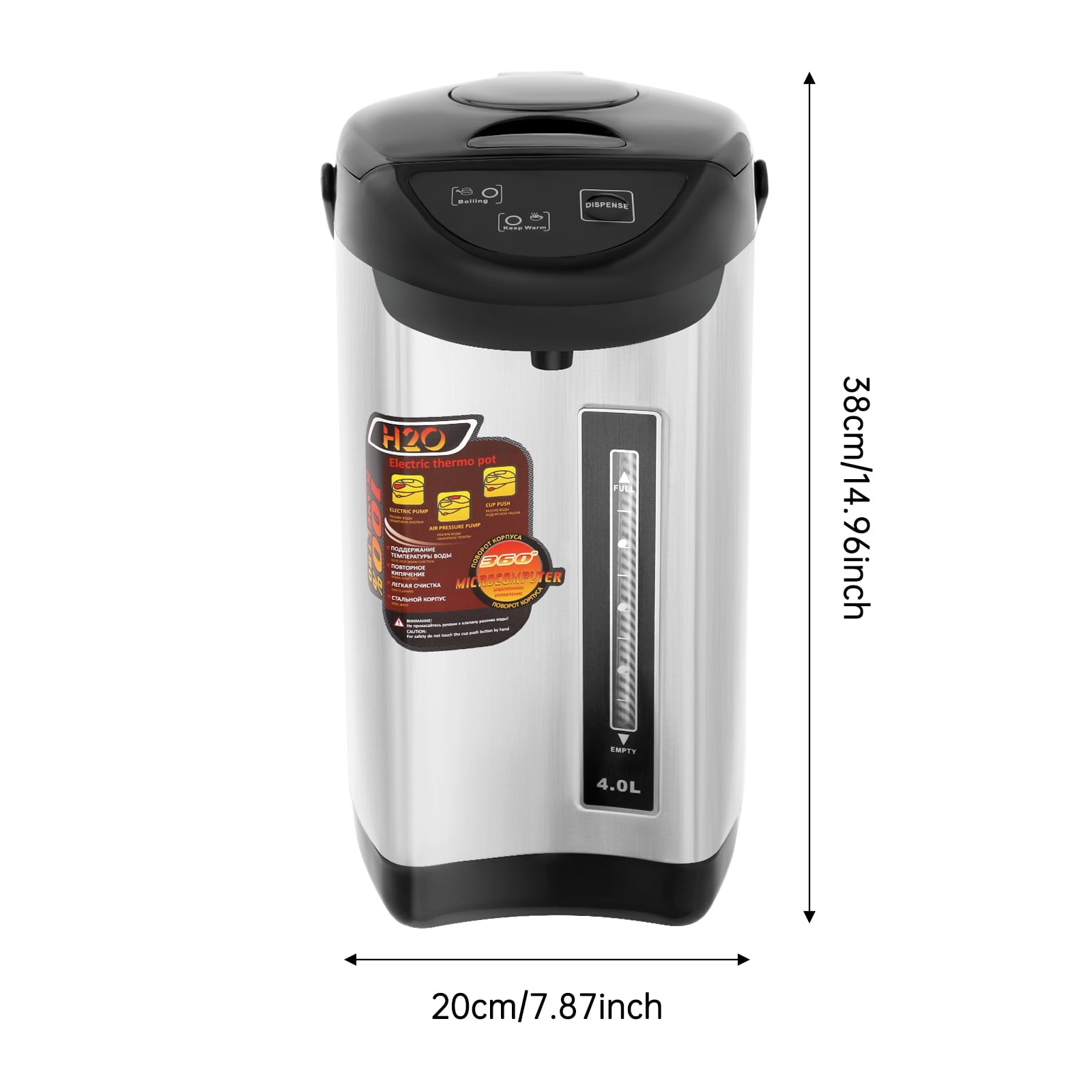 4L Household Electric Kettle for Boiling Water, 750W Stainless Steel Heat Preservation Water Boiler, Three Dispensing Modes