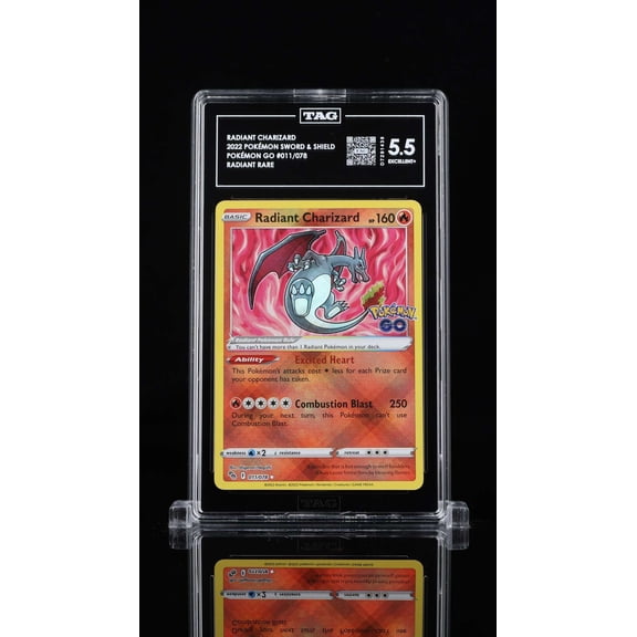 Graded 5.5 TAG 2022 Pokémon Sword & Shield Radiant Charizard 011/078 Trading Card