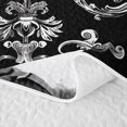 thumbnail image 5 of Erosebridal Spooky Vintage Skull Quilt King, Halloween Baroque Floral King Coverlet Set for Boys Girls, Black White, 3pcs 1 Bedspread and 2 Pillowcases, 5 of 7