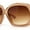 Beige / Brown, variant on Womens Diamond Cut Geometric Thick Plastic Butterfly Sunglasses White Brown