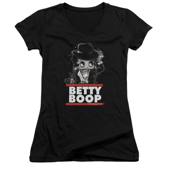 Betty Boop Bling Bling Boop Junior Women's T-Shirt V-Neck Black