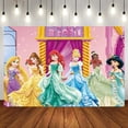 thumbnail image 1 of Fondo de foto de fiesta de Frozen, fondo colorido de dibujos animados, Anna, Elsa, Reina de la nieve, feliz cumpleaños, Baby Shower, 1 of 4