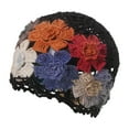thumbnail image 4 of Milageto Flower Crochet Casual Hollow Skull Cap for Party Outdoor Shopping Black, 4 of 8