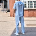 thumbnail image 6 of Xzbqbs Sweatsuits for Men 2 Piece Jacquard Set Zip Up Short Sleeve Athletic Hoodie and Jogger Pant Casual Fashion Summer Tracksuits, 6 of 7