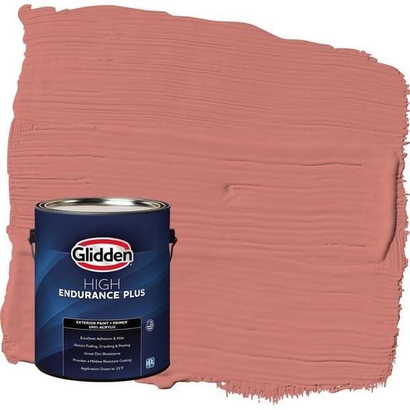 Glidden HEP Chili Pepper / Red Satin Exterior Paint with Primer, 1 Gallon