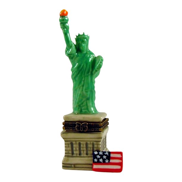 Art Gifts Statue Of Liberty American Flag Hinged Trinket Box New York