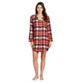 thumbnail image 2 of Ashford & Brooks Women's Flannel Plaid Long Lounge Shirt Sleep Nightshirt - Sunset - Medium, 2 of 5