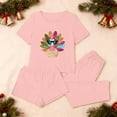 thumbnail image 4 of Levmjia Womens 3 Piece Pajama Set Short Sleeve Top Sleepwear With Pants and Shorts Thanksgiving Soft Casual Home Comfort Relaxing Nightwear Daily Wear, 4 of 8