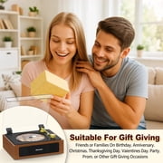 Udreamer Portable CD Players for Home, Bluetooth Built-In Speakers CD player Portable,Stereos for Home,Brown & Black