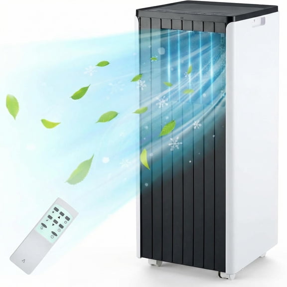 8000 BTUs Portable Air Conditioner - 3-in-1 Air Conditioners,Cooling,Dehumidifying,Fan Modes,Black top