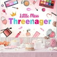 thumbnail image 3 of Little Miss Threenager Birthday Decorations, 3rd Birthday Decorations for Girls, Makeup Backdrop, Lipstick Lips Number 3 Foil Balloon for 3 Year Old Girls, 3 of 6