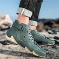 thumbnail image 6 of Men's Outdoor Casual Chukka Boots Handmade Leather Upper Waterproof Sneakers Lightweight for Hiking Wear-resistant Shoes Green 9 US, 6 of 7