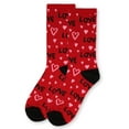 thumbnail image 6 of MeMoi Women's Love and Hearts Bamboo Blend Crew Socks - Womens - Female, 9-11, Black, 6 of 6