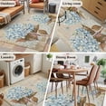 thumbnail image 5 of Area Rugs for Living Room 4x6 Ft, Blue Hydrangea Non Slip Area Rugs for Kitchen Bedroom Entryway, Flowers Leaves Butterfly Retro Khaki Washable Carpet Runner Rug Floor Mats for Bedroom Home Decor, 5 of 8
