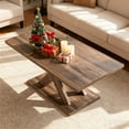 thumbnail image 4 of Costway 37.5" Coffee Table with Stable Base & Rubber Wood Connection for Living Room, 4 of 10