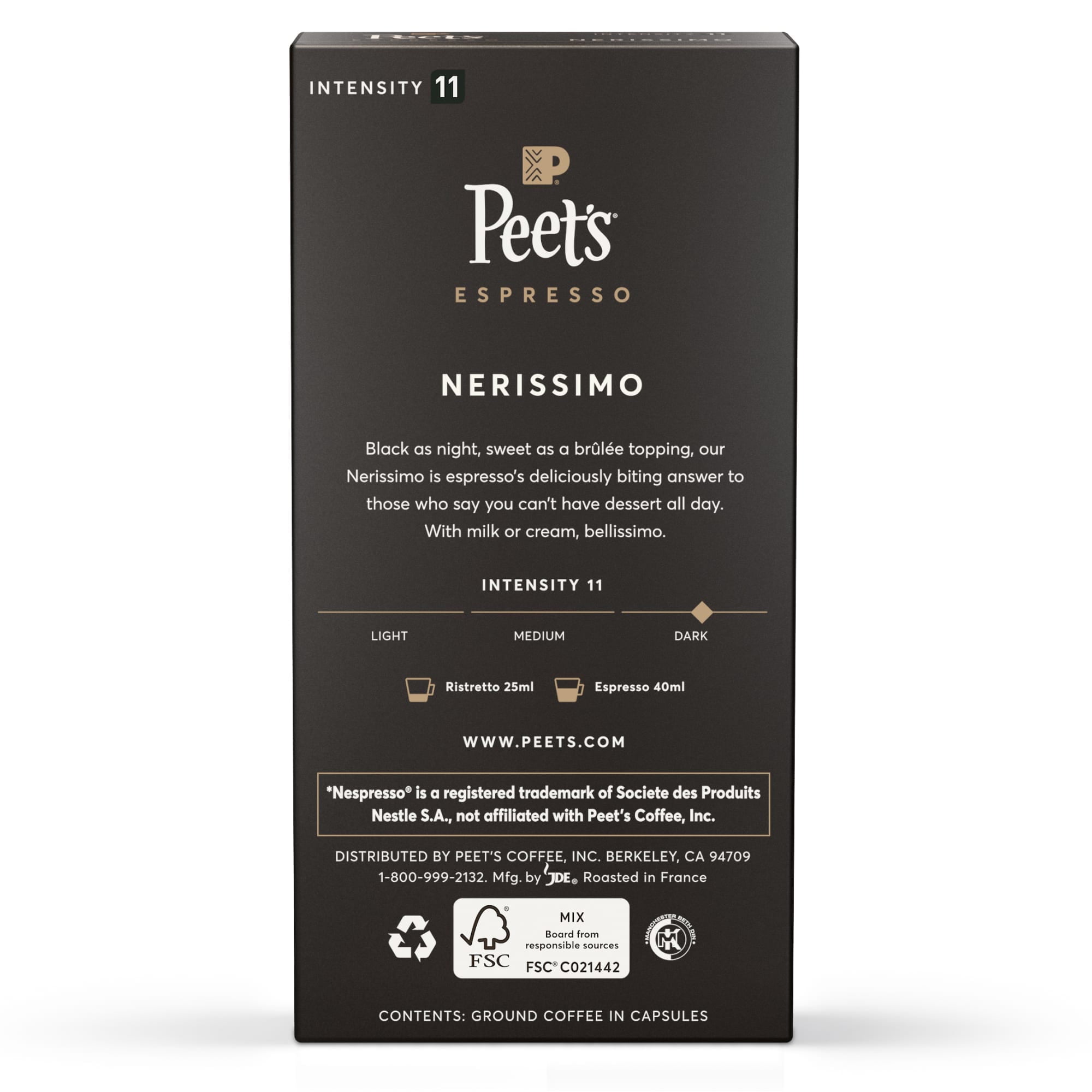  Peet's Coffee Gifts, Espresso Coffee Pods Variety Pack, Dark &  Medium Roasts, Compatible with Nespresso Original Machine, Intensity 8-11,  40 Count (4 Boxes of 10 Espresso Capsules) : Grocery & Gourmet Food