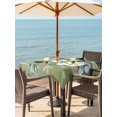 thumbnail image 2 of Outdoor Tablecloth with Umbrella Hole and Zipper, Snowman Square Table Cloth 54x54 Inch Waterproof Tablecloth, Christmas Green Balls Snowflakes Farmhouse Plaid Picnic Table Cover for Patio Camping, 2 of 7