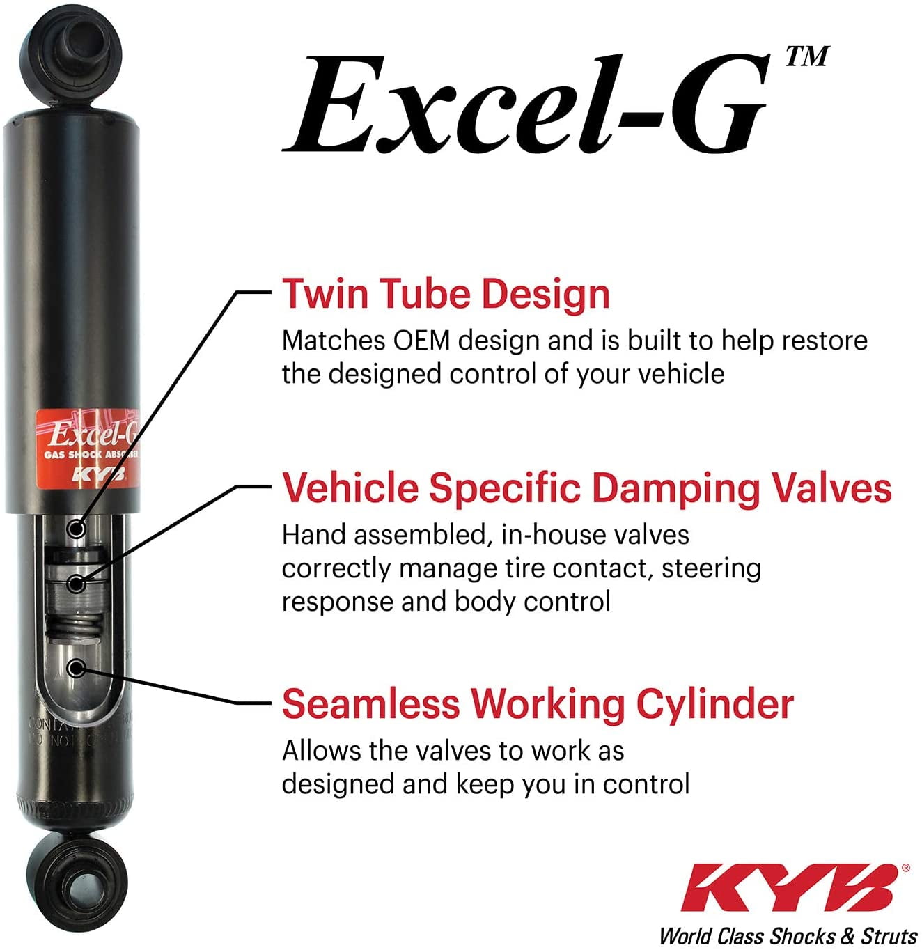 KYB 340031 Excel-G Gas Strut KYB 340031 Excel-G Gas Strut