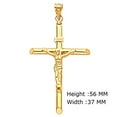 thumbnail image 2 of 14K Yellow Gold Jesus Engraved Cross Pendant - Crucifix Charm Polish Finish - Handmade Spiritual Symbol - Gold Stamped Fine Jewelry - Great Gift for Men & Women for Occasions, 2 of 5