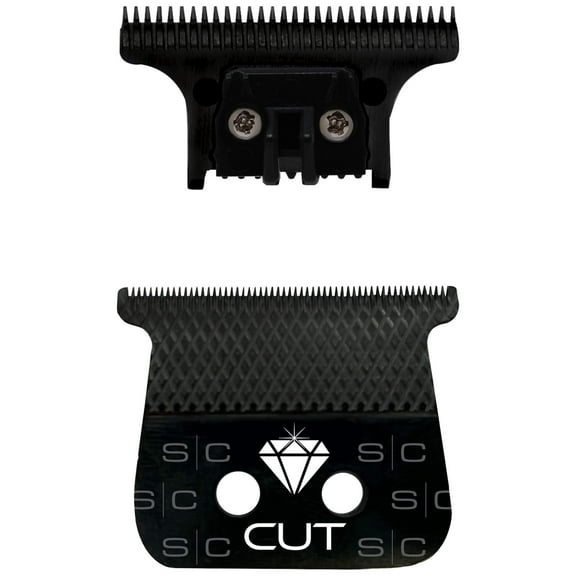 StyleCraft Replacement Diamond Cut Fixed Black Diamond DLC Hair Trimmer Blade with The One Cutter Set
