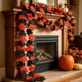 thumbnail image 2 of AuroraX Halloween Artificial Maple Leaves Vines Fall Harvest Festival Ornaments Garden Farmhouse Outdoor Hanging Fall Yard Decoration for Home, 2 of 8