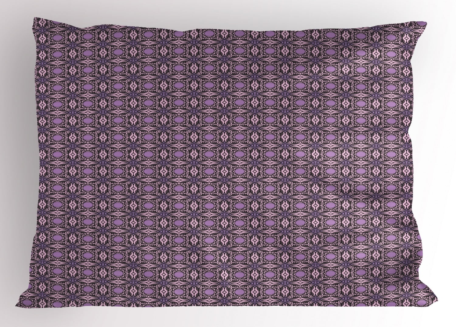 Art Deco Pillow Sham Kaleidoscopic Form of Continuous Curvy Edged