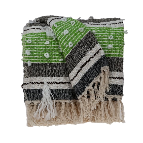 Parkland Collection Ira Multicolor Woven Handloom Throw Blanket, 52 x 67 Eclectic Decorative Couch Throw